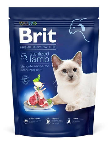 Brit Premium by Nature Cat Sterilized Lamb Сухий корм для стерилізованих кішок з ягнятком 800 гр, фото 1
