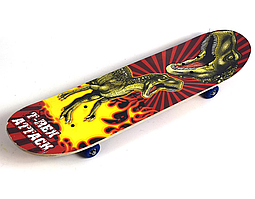 Скейт дерев'яний 80см "T-Rex Attack" алюмінієва підвіска, антиковзаюче покриття, навантаження до 80кг