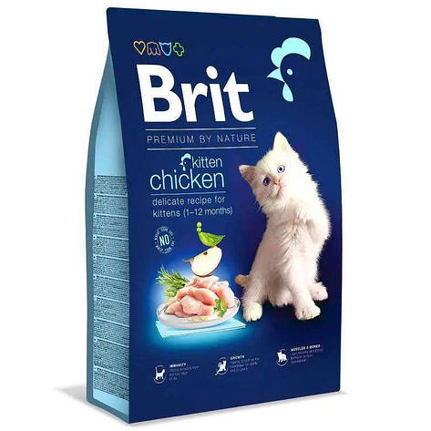 Brit Premium by Nature Cat Kitten Сухий корм для кошенят з куркою 1,5 кг, фото 1