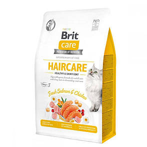 Brit Care Cat Grain-Free Haircare Healthy and Shiny Coat сухий корм для кішок 2 кг, фото 1