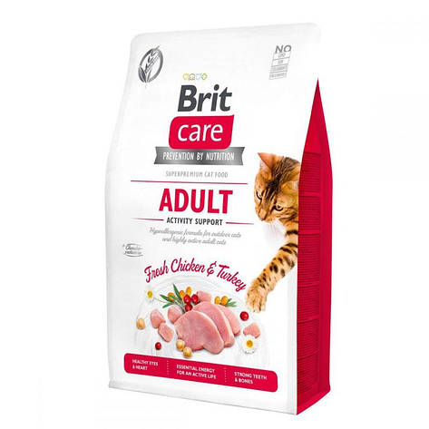 Brit Care Cat Grain-Free Adult Activity Support сухий корм для кішок з високою активністю 2 кг, фото 1