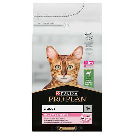 PRO PLAN Adult 1+ Delicate Digestion сухий корм для котів із чутливим травленням з ягням 3 кг, фото 1