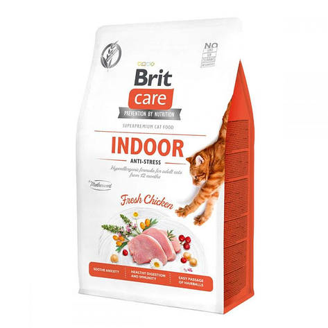 Brit Care Cat Grain-Free Indoor Anti-Stress сухий корм для кішок живуть в приміщенні 400 г, фото 1