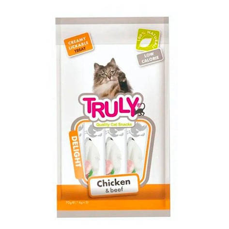 Ласощі для котів Truly з куркою та яловичиною, 70 г, фото 1