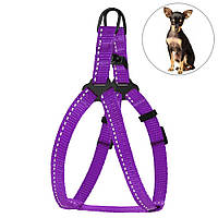Шлея для собак BronzeDog фиолетовая пластиковый фастекс 1307 68Т 10мм (24-30см)