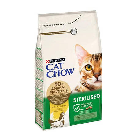 Cat Chow Sterilised сухий корм для стерилізованих котів із куркою 1,5 кг, фото 1
