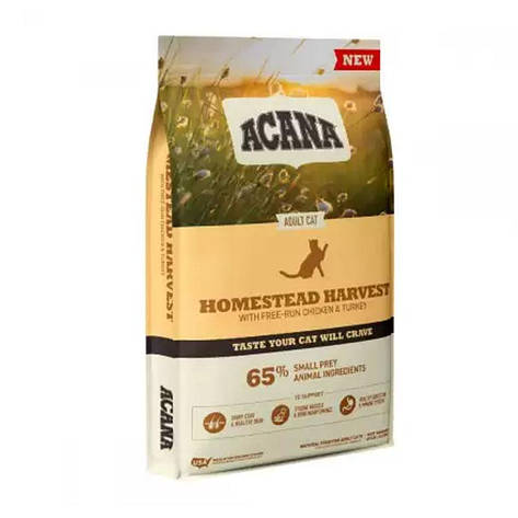 Acana Homestead Harvest Adult Cat Chicken Turkey сухий корм для кішок 1.8 кг, фото 1