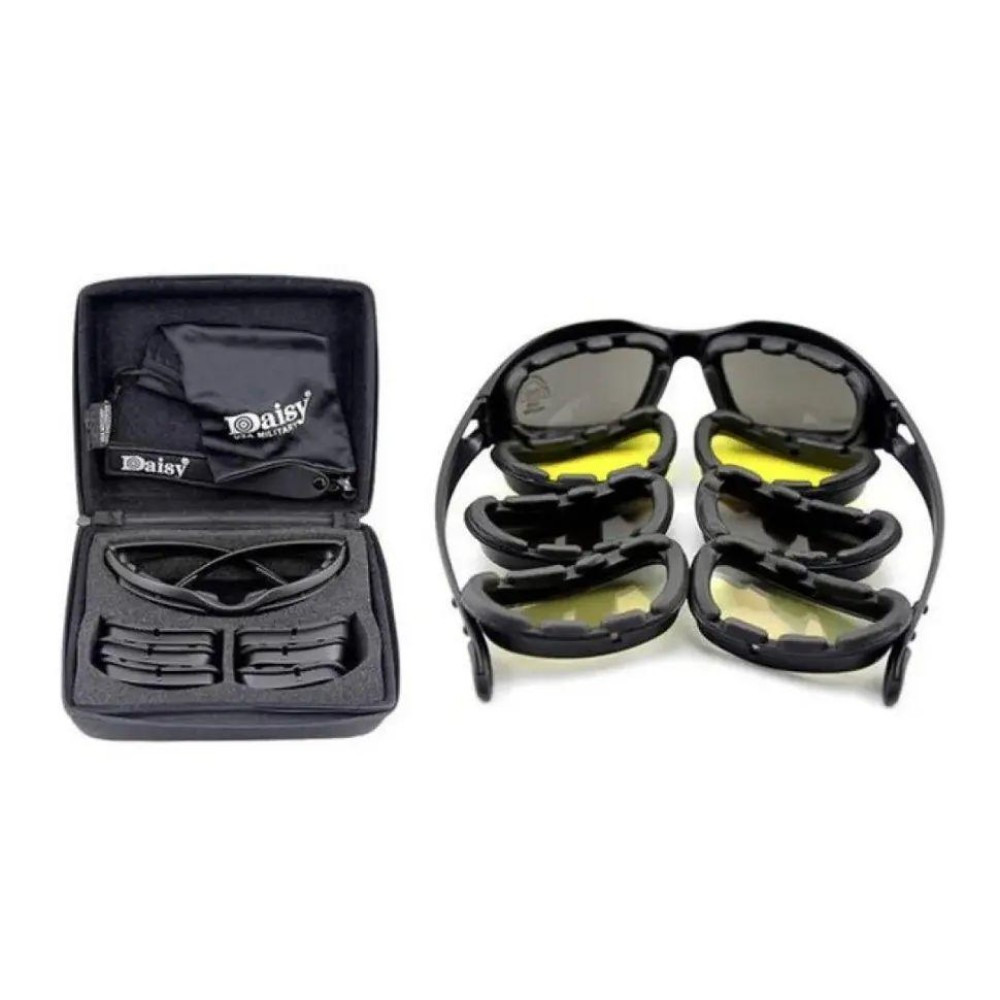 AI Тактичні окуляри зі знімними дужками 4 типи лінз (чорні поляризовані, коричневі, прозорі, жовті) - фото 3 - id-p2204310877