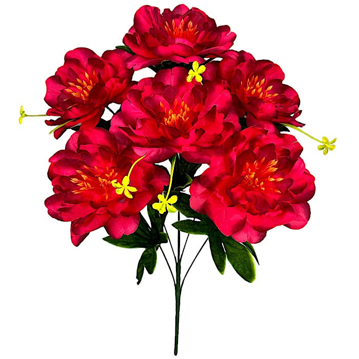 Штучні квіти букет півонії ошатні, 56см, фото 1