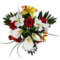 Штучні квіти букет мікс орхідеї, троянди, кали, 48см