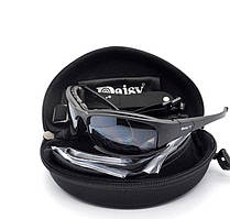 Стильні окуляри з поляризацією сонцезахисні Daisy X7 міцні для захисту очей + 4 комплекти лінз тактичні svitlo