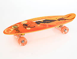 Скейт пластиковий 60см "Fashion" колеса з поліуретану, що світяться, антиковзаюча поверхня, ручка