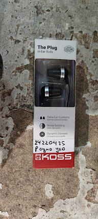 Навушники Koss The Plug Black 196635.101 No 24220425, фото 1