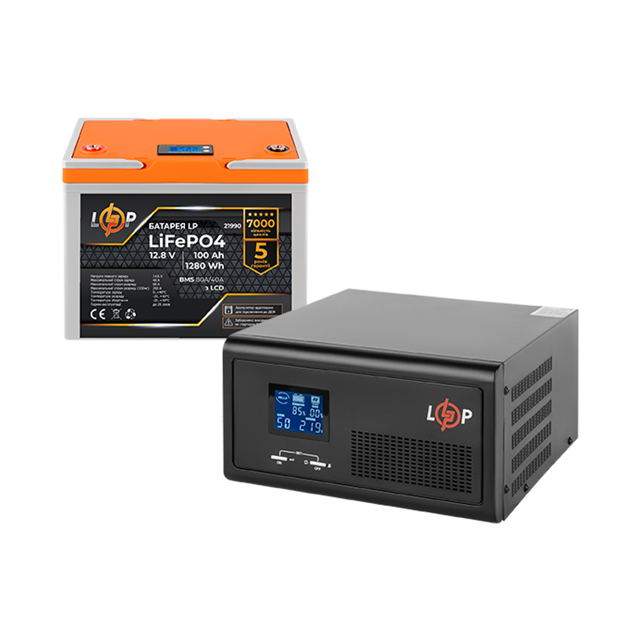 Комплект резервного живлення LogicPower B1500 + літієва (LiFePO4) батарея 1280Wh