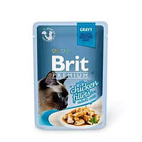 Brit Premium Cat pouch филе курицы в желе 85г