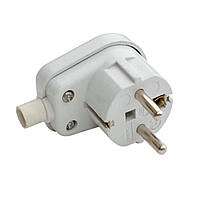 Вилка із заземленням кутова SQ-SN-03, 16A 250V, White, Q200 h