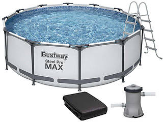 Каркасний басейн Bestway 56420 (366х122 см) з картриджним фільтром, тентом і драбиною