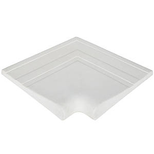 Кутовий копінговий камінь Aquazone з водостоком, 320x390x50-25 мм (білий)