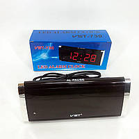 Электронные Часы VST 730 green, цифровые настольные сетевые часы, led alarm clock VST-730, часы HM-956 с