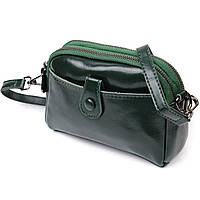 Кожаная женская сумка с глянцевой поверхностью Vintage 22420 Зеленый ar