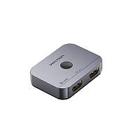 Світч Vention 2-Port Bi-Directional 8K HDMI Gray Aluminium Alloy Type AKPH0