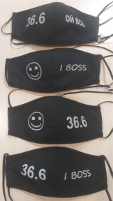 Маска чорна 1 з логотипом Смайлик I BOSS