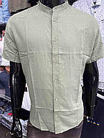 Сорочка чоловіча з коротким рукавом стійка батал р-ри 3XL-6XL (5кол) "TURHAN" недорого від прямого постачальника