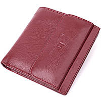 Небольшой женский кошелек с монетницей снаружи из натуральной кожи ST Leather 22544 Бордовый ar
