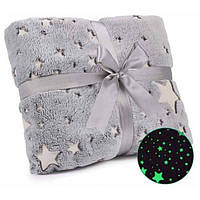 Светящийся детский плед Blanket kids Magic Star 150х100 см | Светящийся в темноте плед IV-494 плюшевое