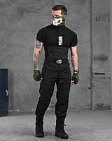 Костюм TG-OSPREY-S black короткий рукав, черный тактический костюм для полиции, летняя форма для полиции L