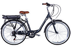 Велосипед з електроприводом 26" сталь Dorozhnik eLUX AM рама-17" 36B 12.5А*г, 500 Вт, максим. швид. 35км/год