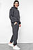 Спортивний костюм чоловічий на флісі темно-сірого кольору 179024S, фото 2