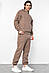 Спортивний костюм чоловічий на флісі коричневого кольору 179028S, фото 2