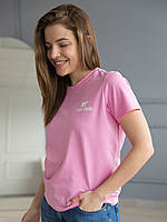Женская футболка классическая розовая размер М (M010R) ar