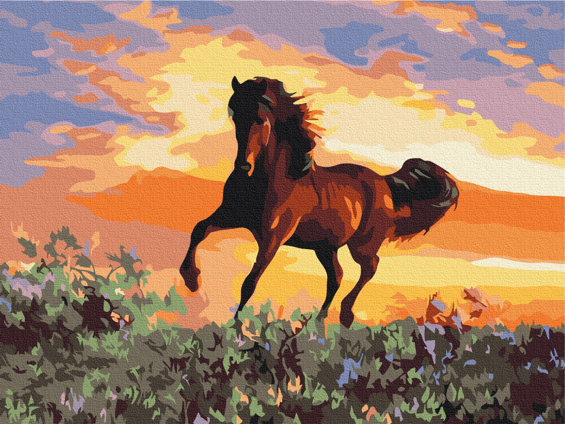 Картини за номерами "Кінь" розмальовки за цифрами.30*40 см.Україна, фото 1