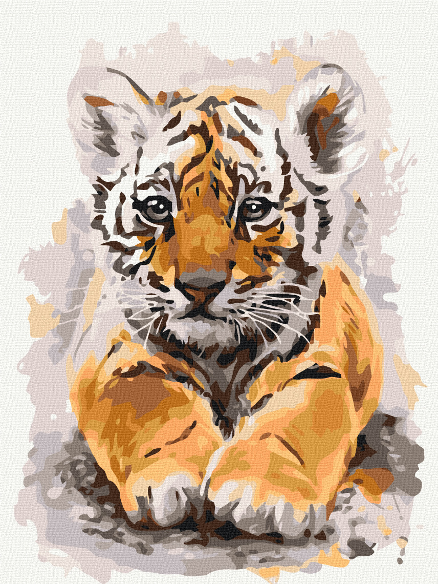 Картини за номерами "Миле тигреня" розмальовки за цифрами.30*40 см.Україна, фото 1