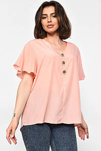 Блуза жіноча напівбатальна з коротким рукавом  персикового кольору Уцінка р.XL 176204P