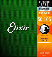 Струни для бас-гітари Elixir NanoWeb SS Bass 4 Strings, Medium 14702