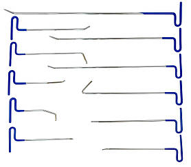 Гачки для рихтування вм'ятин Q-005 (11 шт) набір гачків PDR