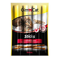 GimCat мясные палочки для кошек с птицей и печенью Гимпет Мясные палочки для кошек с птицей и печенью GimCat