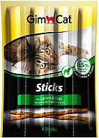 GimCat мясные палочки для кошек с ягнёнком и рисом 20 гр Мясные палочки для кошек с ягнёнком и рисом GimCat