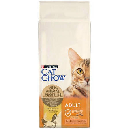 Cat Chow Adult сухий корм для котів з куркою та індичкою 15 кг, фото 1
