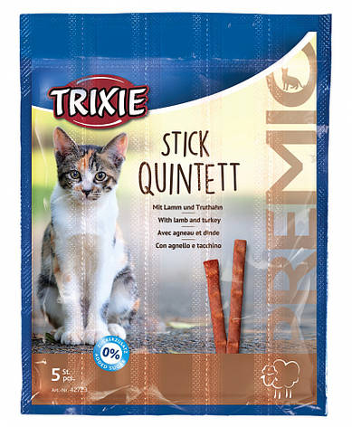 Quadro-Sticks-ласощі для кішок ягня індичка у вигляді паличок, Тріксі Палички Quadro-Sticks ягня Індичка для, фото 1