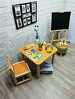 Еко-ігровий набір для дітей Baby Comfort стіл з нішою + стілець помаранчевий ar