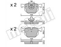 Тормозные колодки Metelli 22-0561-0 BMW E65, E66, F01, F04 34216761285, 34216758870