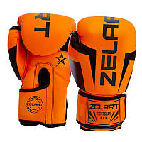 Перчатки боксерские Challenger BO-5698 Zelart 12oz Оранжевый (37429016)