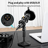 Maono AU-HD300 динамічний XLR/USB мікрофон з поп фільтром і павуком — Чорний, фото 7