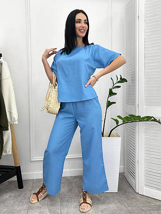 Жіночий костюм вільного крою з натурального льону "Delux"| Розпродаж моделі, фото 1
