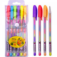 Набір ручок гелевих різнобарвних 6 кольорів A-100-6