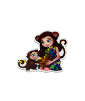 Серединка для бантиків (кабошон пластик)-Герої Енчантімалс (мавпочка), шт, Різнокольоровий